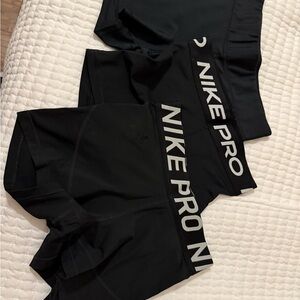 Nike Pro Black Shorts Trio